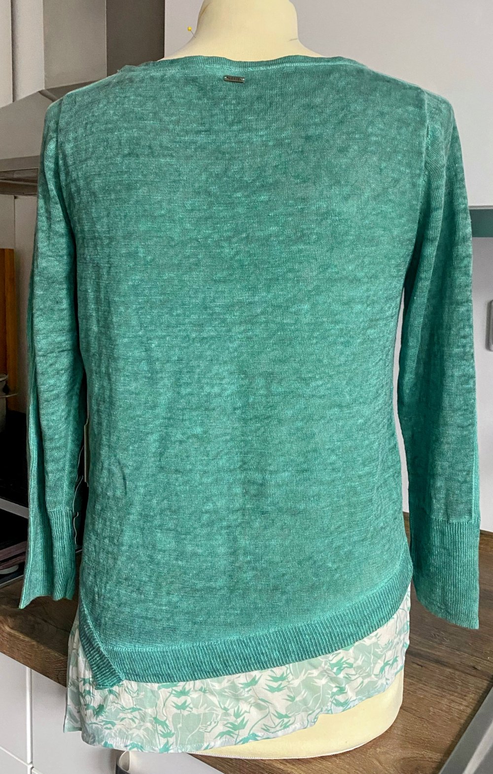 NEU Damen Leinen Pullover Lagenlook 2 in 1 Gr.S in Grün von Khujo