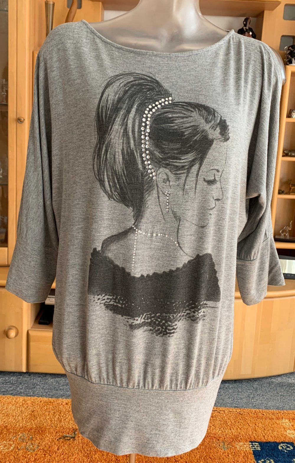Damen Tunika Jersey Glitzer Verzehr Gr.M in Grau von Orsay NW