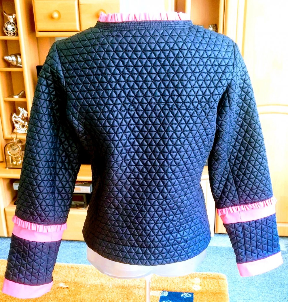 Damen Jacke Stepp Rüschen Gr.M in Blau Pink von Mexx NW