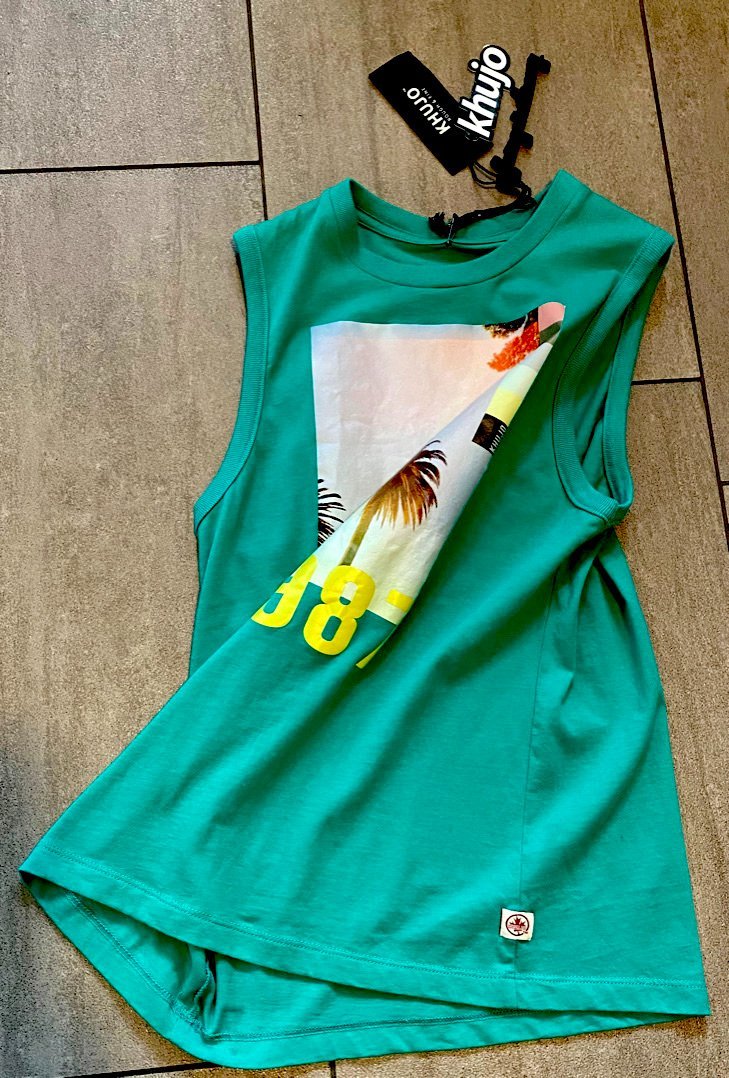 NEU Damen Top Shirt Sommer Print Jersey Gr.S in Grün von Khujo