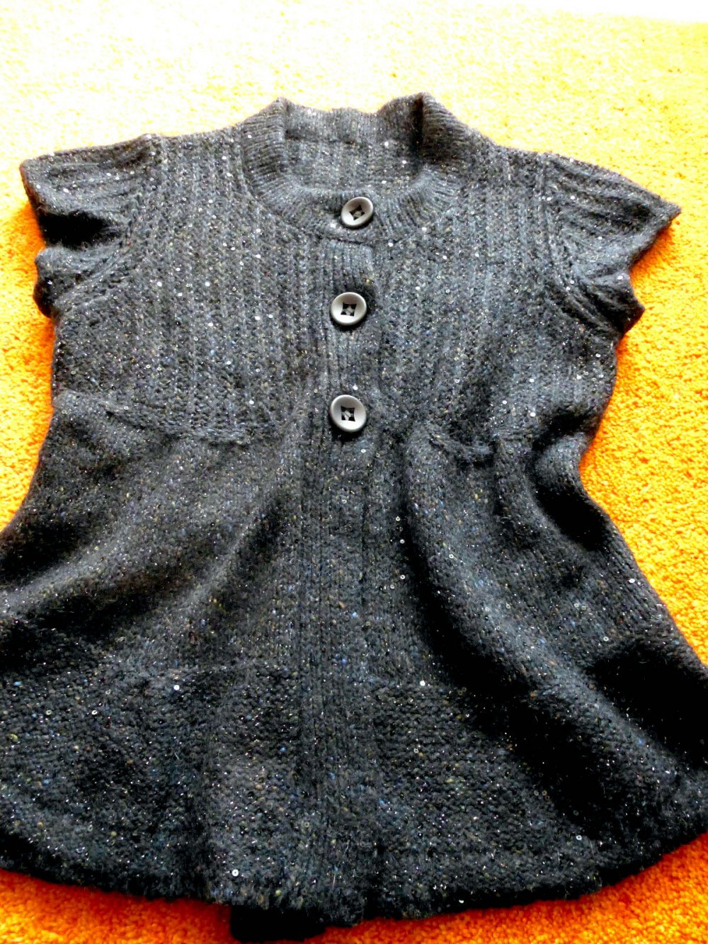 Damen Jacke Strick Pailletten Gr.36 in Schwarz von Sem Per Lei 