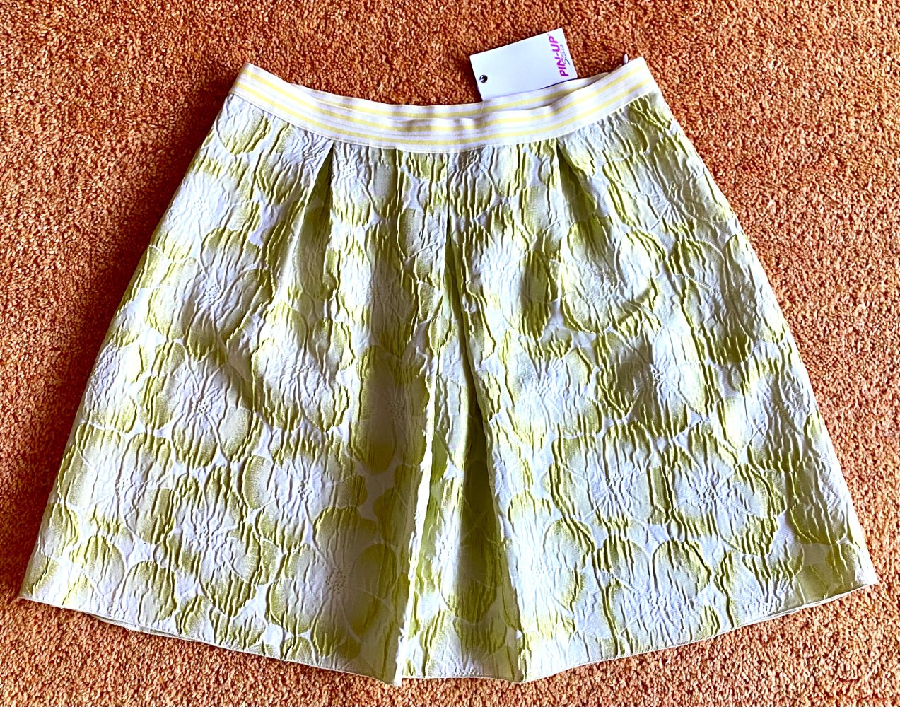 NEU Damen Rock geblümt in Gelb/Creme Gr.S von Pin-UP Cruise P.178 € 