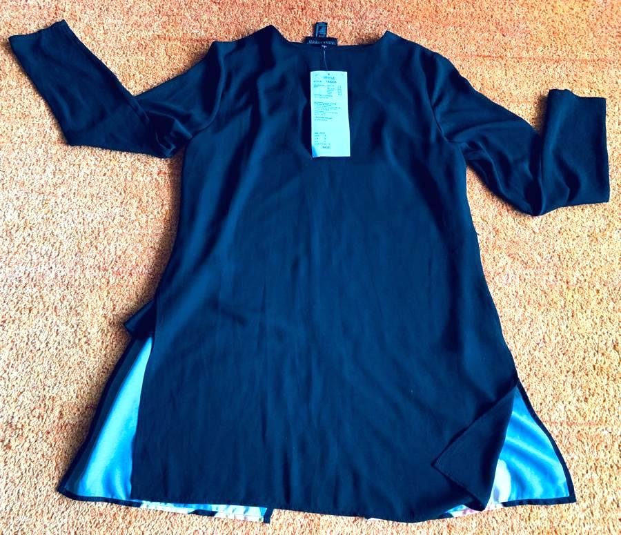 Damen Tunika Bluse Long Gr.38 in Schwarz gemustert P.228€ 