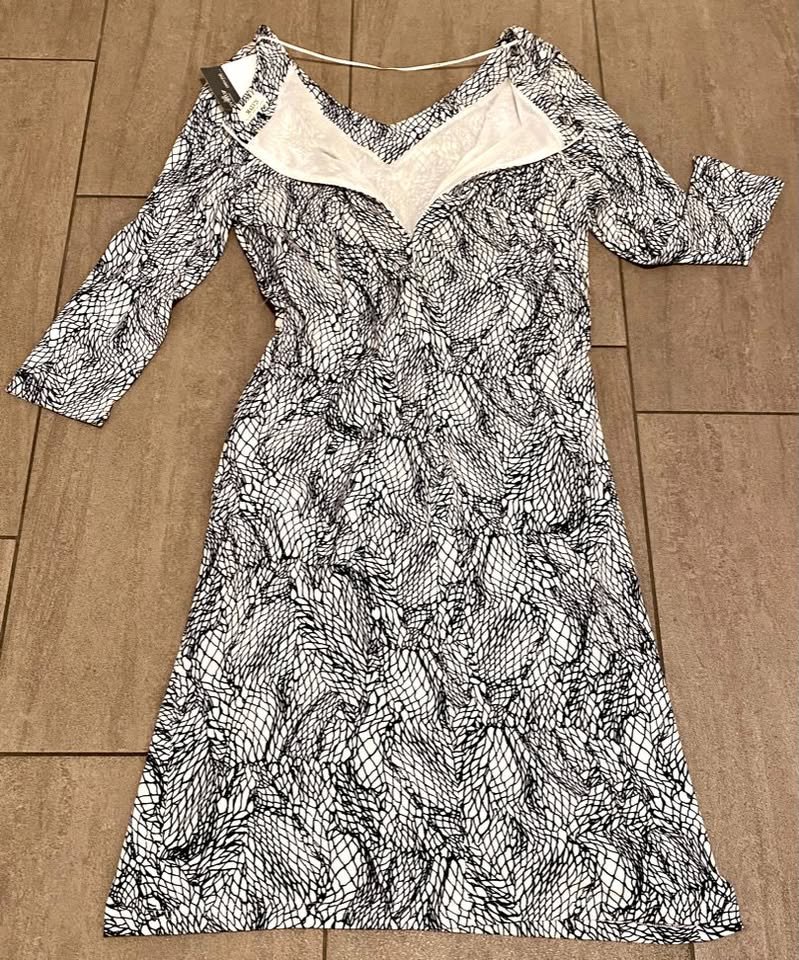 NEU Damen Kleid Jersey gemustert Gr.M in Schwarz/Weiß von Malvin 