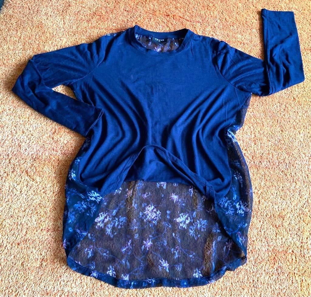 Damen Kleid/Tunika Gina Gr.44 Dunkelblau Lagenlook Neuwertig