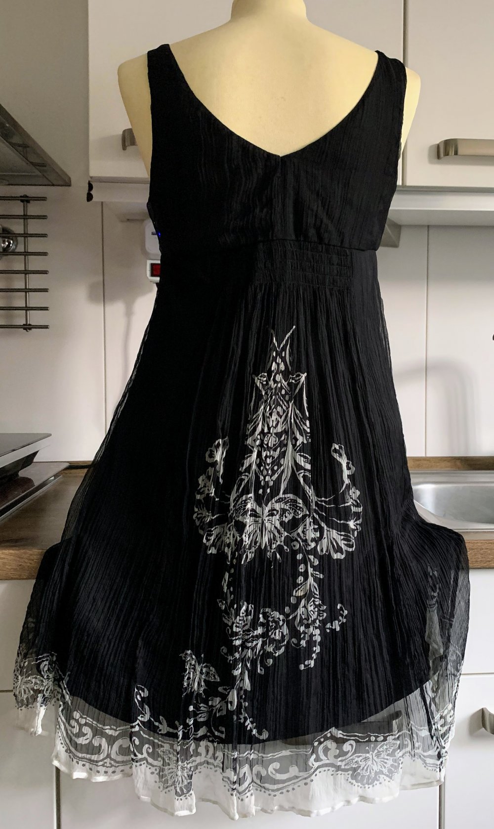 Damen Kleid Sommer Träger Empire Gr.S in Schwarz von Derhy