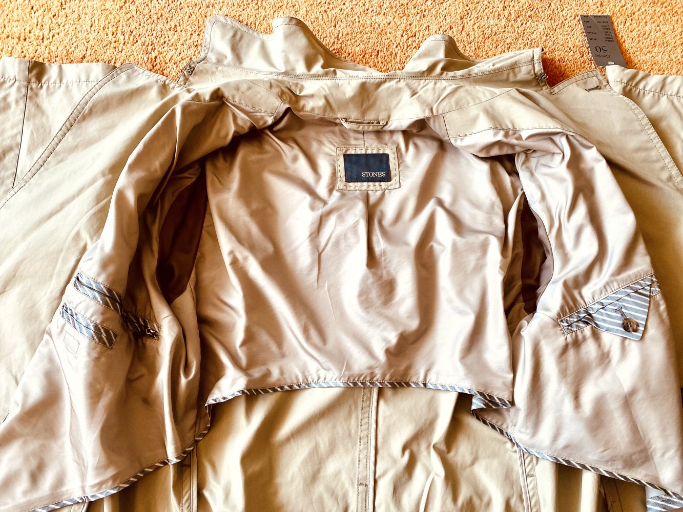 NEU Herren Trenchcoat Mantel Gr.50 in Beige von Stones 