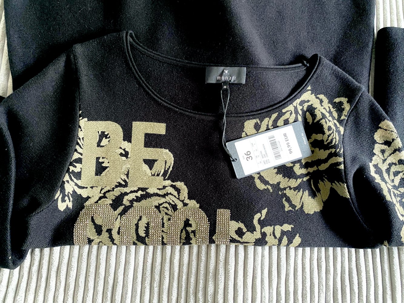 NEU Damen Pullover Strick Glitzer Gr.36 in Schwarz von Monari P.99,99€ 