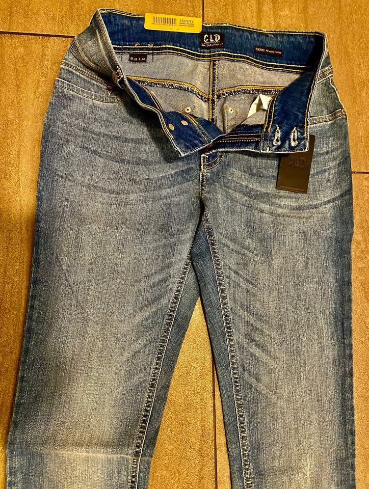 89NEU Damen Stretch Jeans Autentic Jeans Gr.36 Blau Slim Fit 