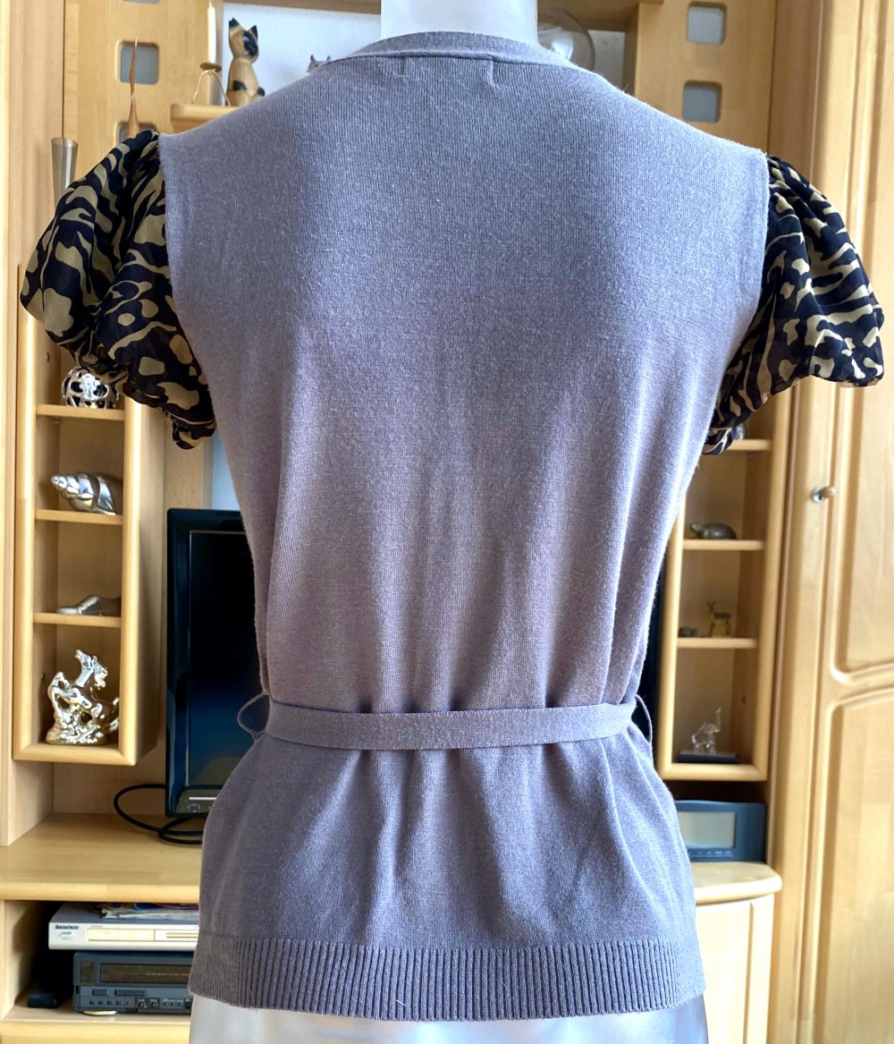 Damen Strick Jacke Bolero Gr.36 in Graubraun von Cherry 