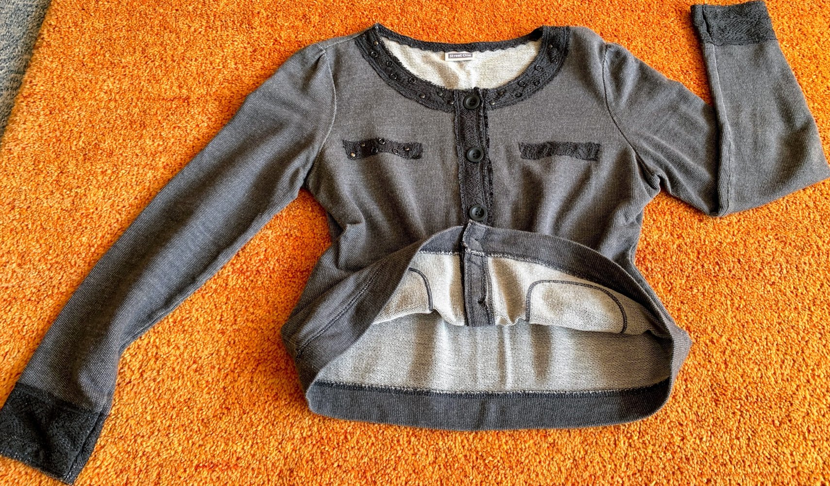 Damen Jacke Strick Pailletten Gr.S in Grau von Street One NW 