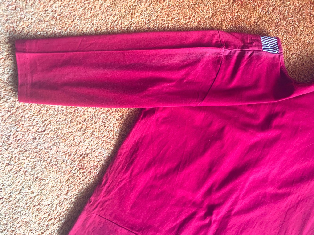 Damen Pullover/Shirt Gr.M Rot gestreift Lagenlook Glitzerdetails Neuwertig 