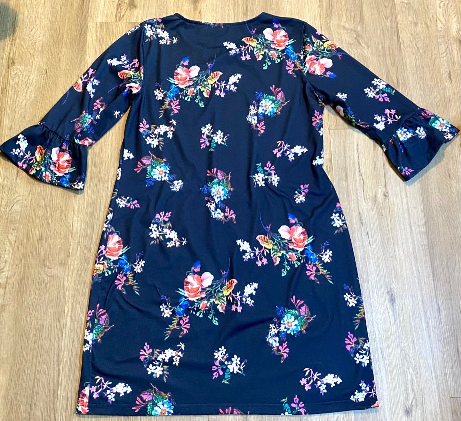 Damen Jersey Kleid mit Print Gr.M von Sure Mehrfarbig geblümt Figurnah & bequem NW 