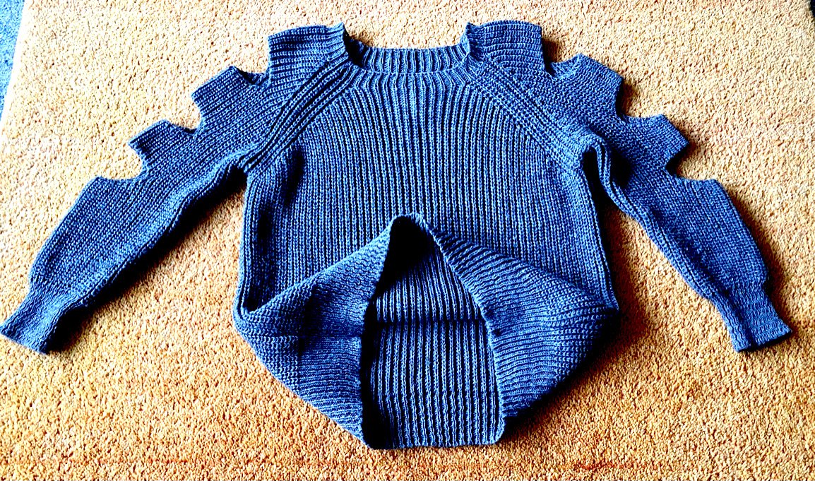 Damen Pullover Mohair Strick Casual Gr.M in Grau NW 
