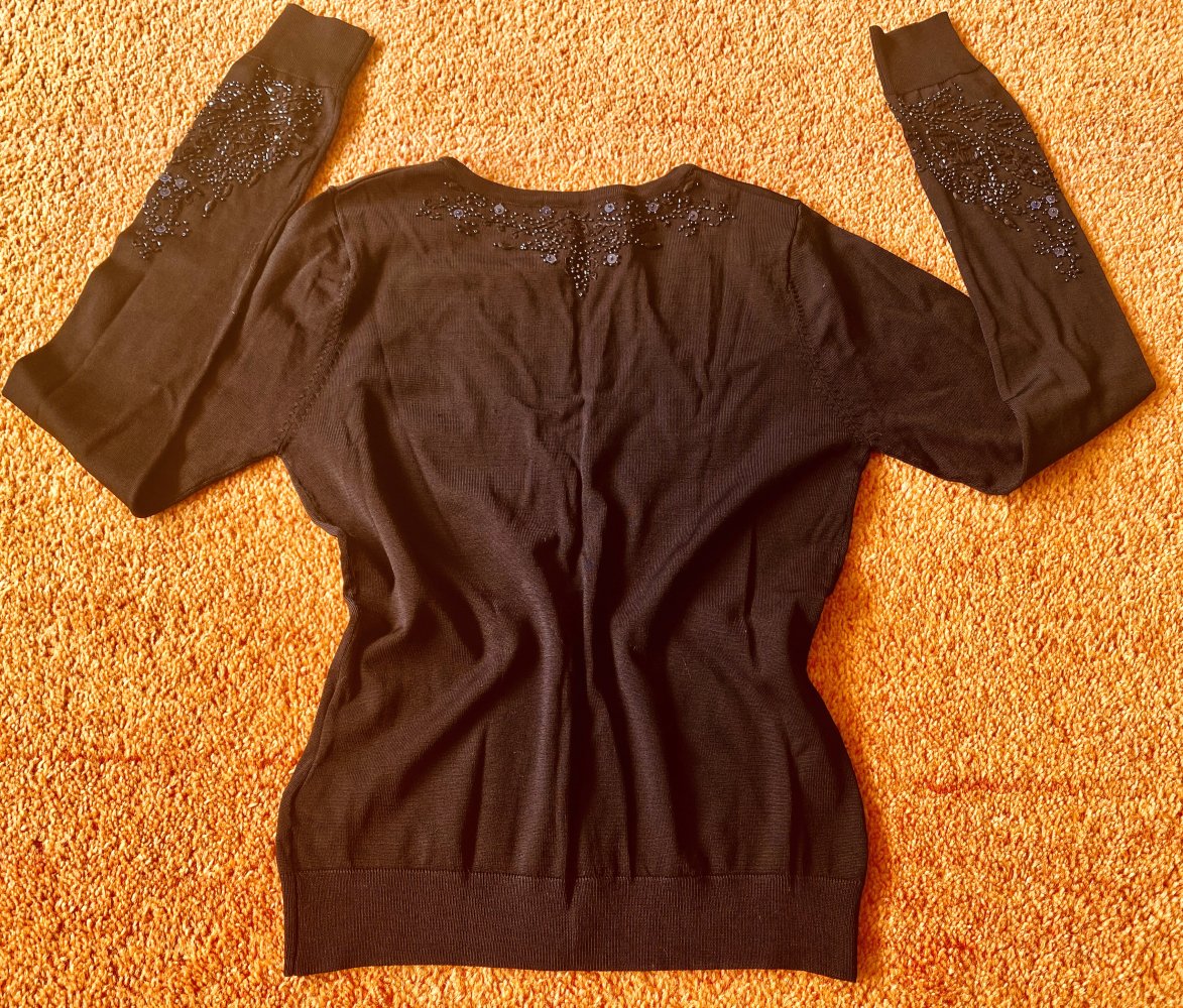 Damen Jacke Pailletten Strick fein Gr.XS in Schwarz von H&M NW