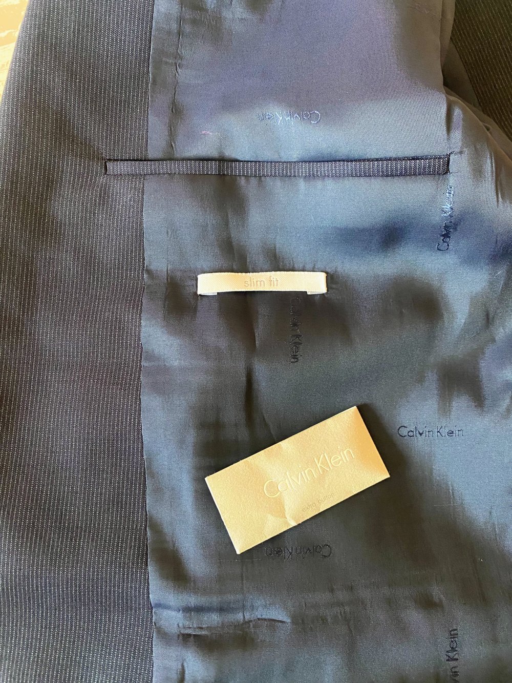 Calvin Klein Herren Sakko Gr.50 Schwarz Modern Fit Schurwolle Neuwertig 
