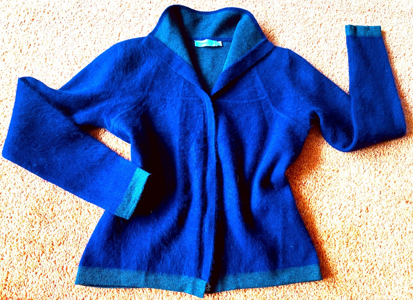 Damen Strick Jacke A n gora Gr.XS in Violett Grau von Turnover NW