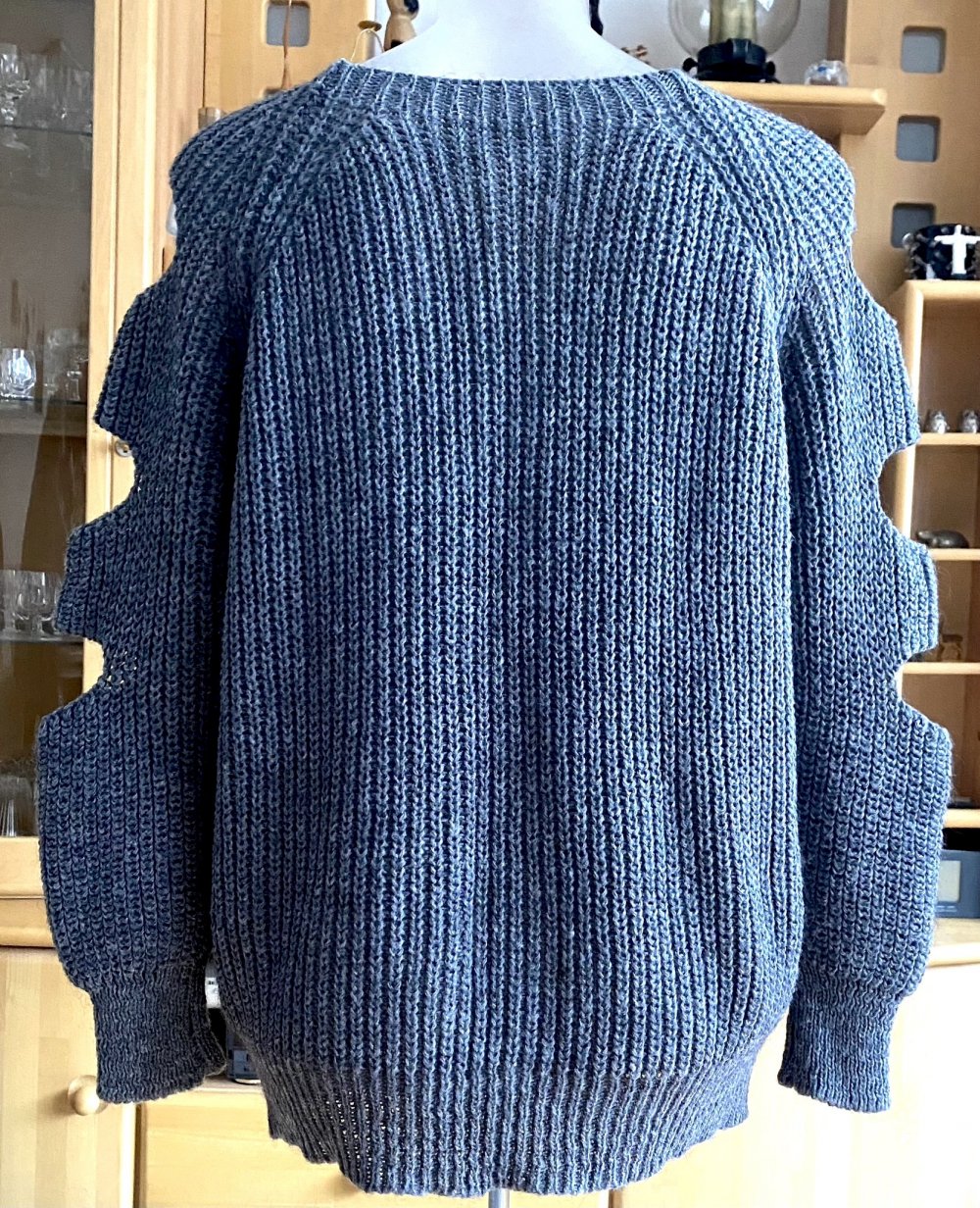 Damen Pullover Mohair Strick Casual Gr.M in Grau NW 