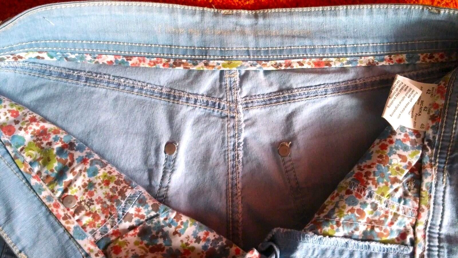 NEU Damen Hose Trendy Capri Jeans Stretch Gr.42 in Blau Denim von ANNA MONTANA 