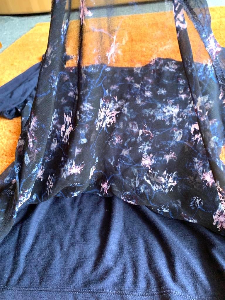  Damen Kleid/Tunika Gina Gr.44 Dunkelblau Lagenlook Neuwertig