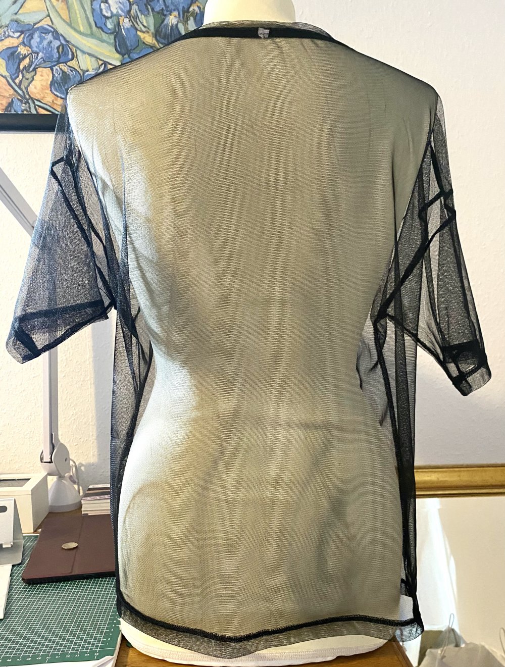 Damen Shirt sexy Spitze Bluse Gr.M in Schwarz transparent NW