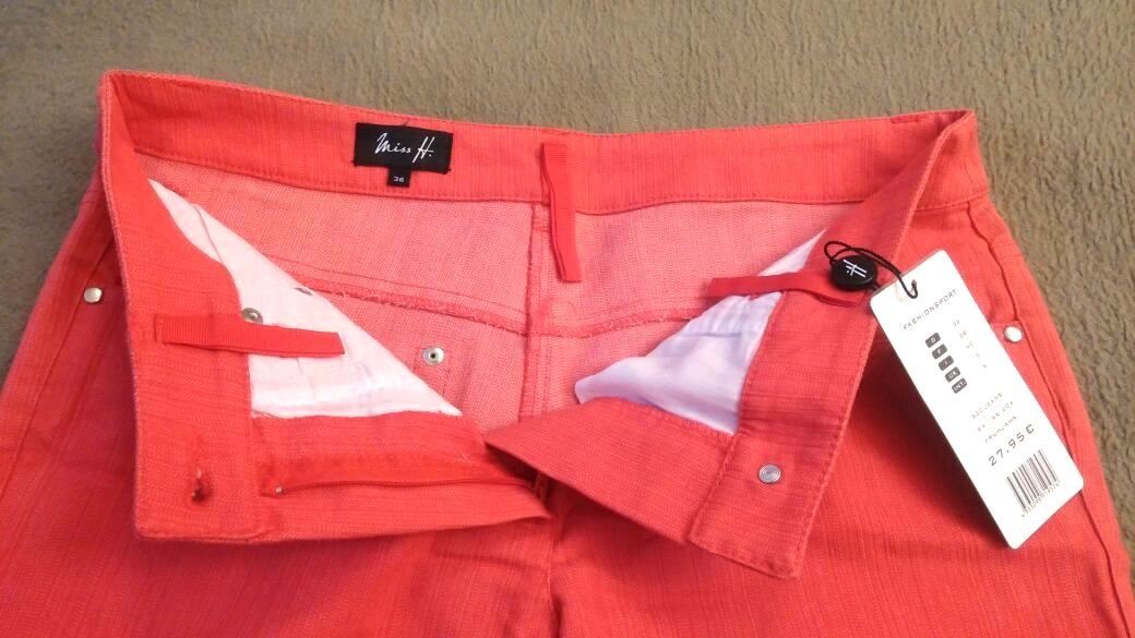 NEU Damen Hose Sommer Jeans Stretch Gr.38 in Rot von Miss H.P.27,95€