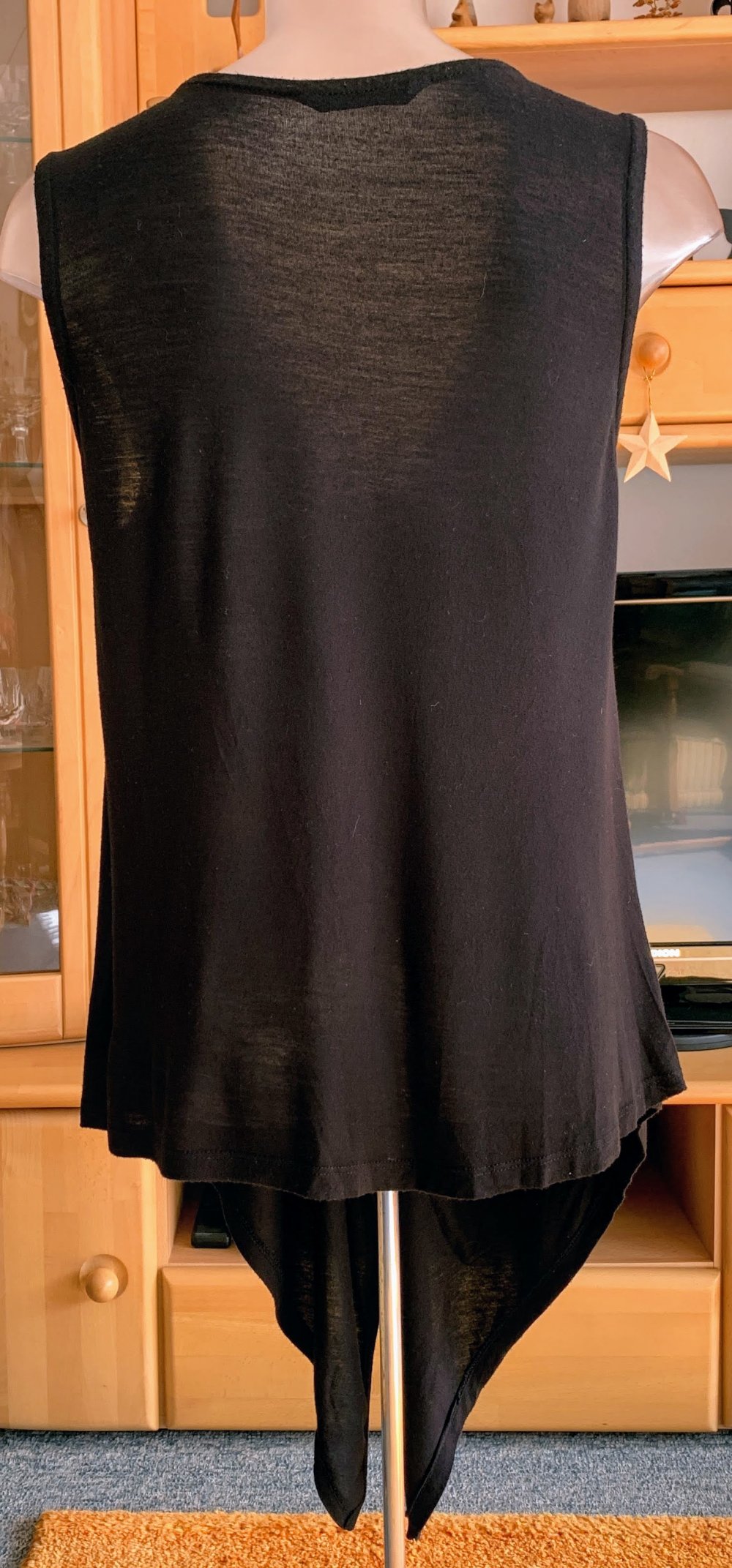 Damen Poncho Überwurf Zipfelig Gr.S in Schwarz von Boule 