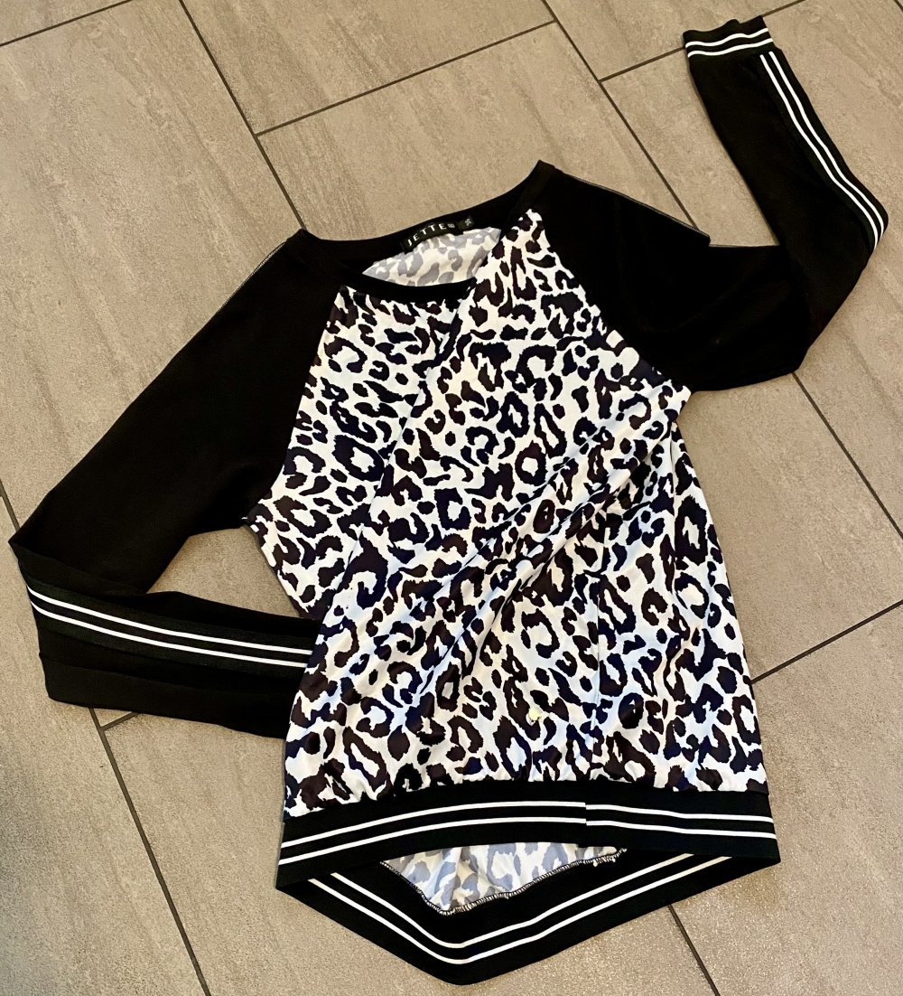 NEU Damen Shirt Stretch Animal Gr.36 in Schwarz/Weiß von JETTE