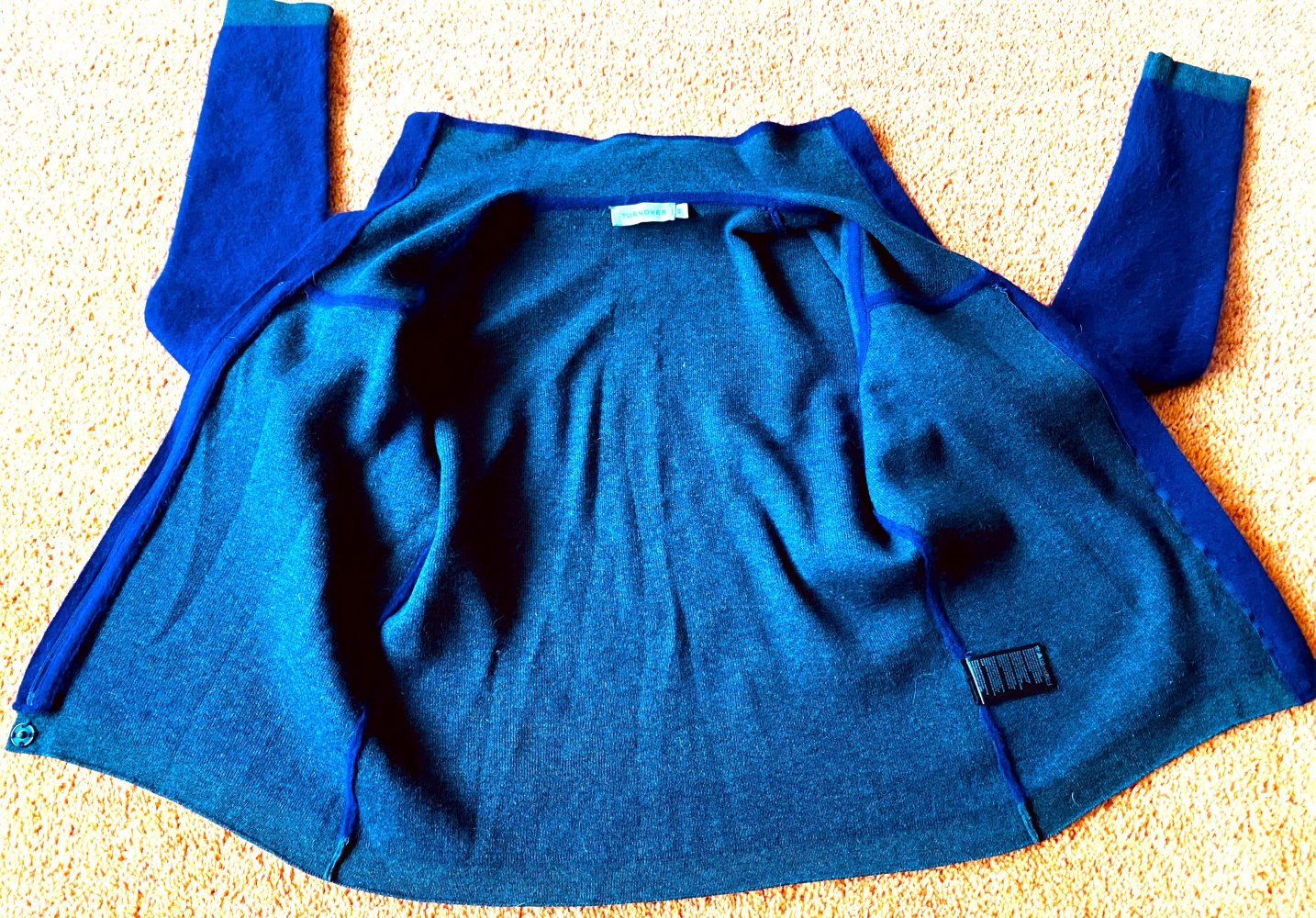 Damen Strick Jacke A n gora Gr.XS in Violett Grau von Turnover NW