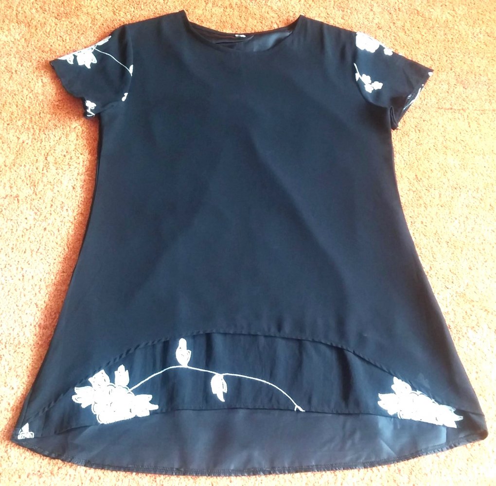 Damen Kleid Tunika Lagenlook Gr.M in Schwarz/Weiß NW 