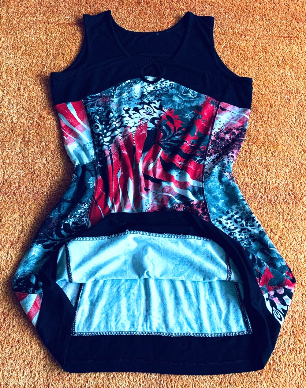 Damen Kleid Tunika Sommer Gr.S in Schwarz geblümt NW 