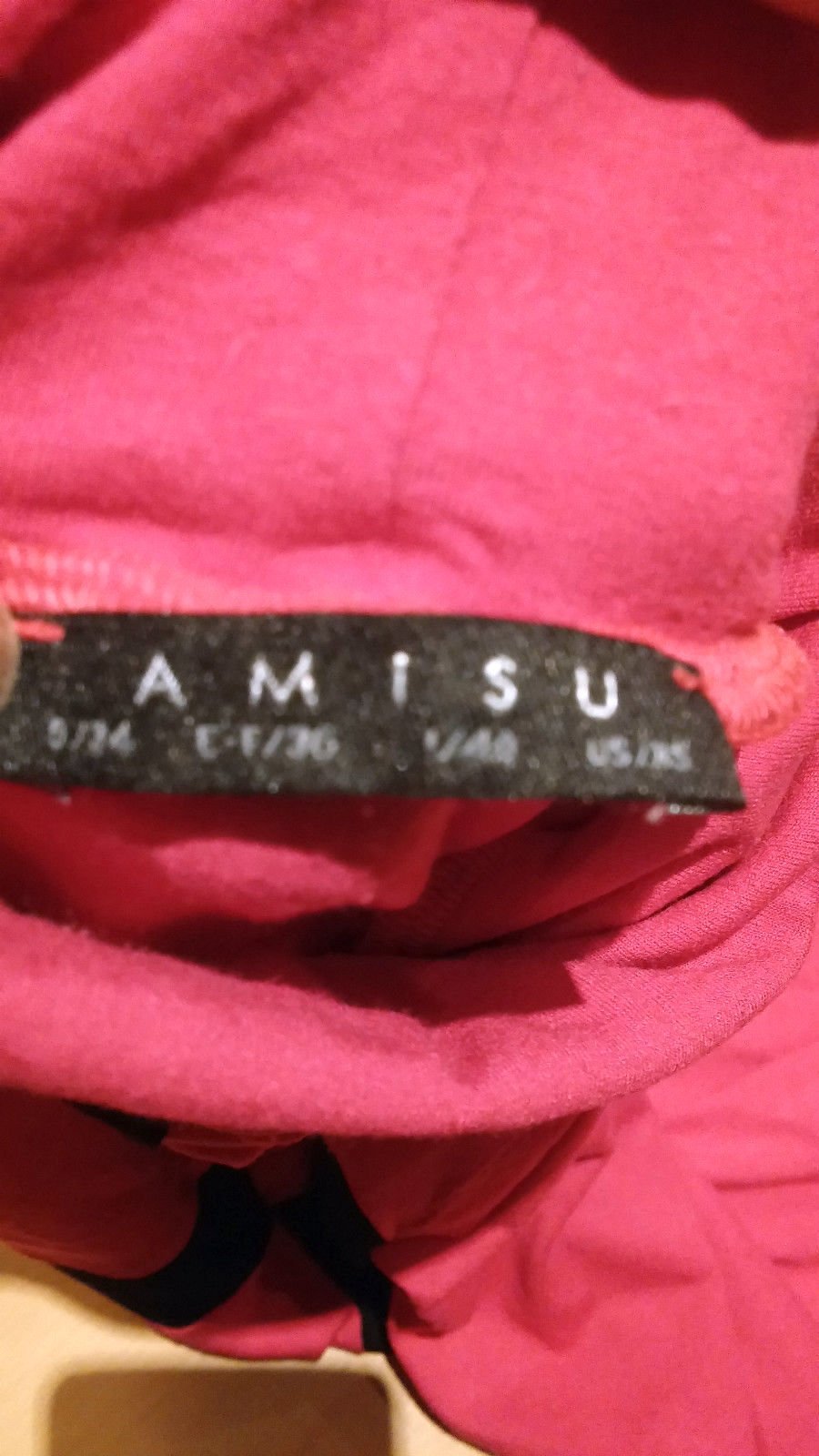 Damen Pullover Rollkragen Shirt Gr.34 in Rot-Schwarz von AMISU 
