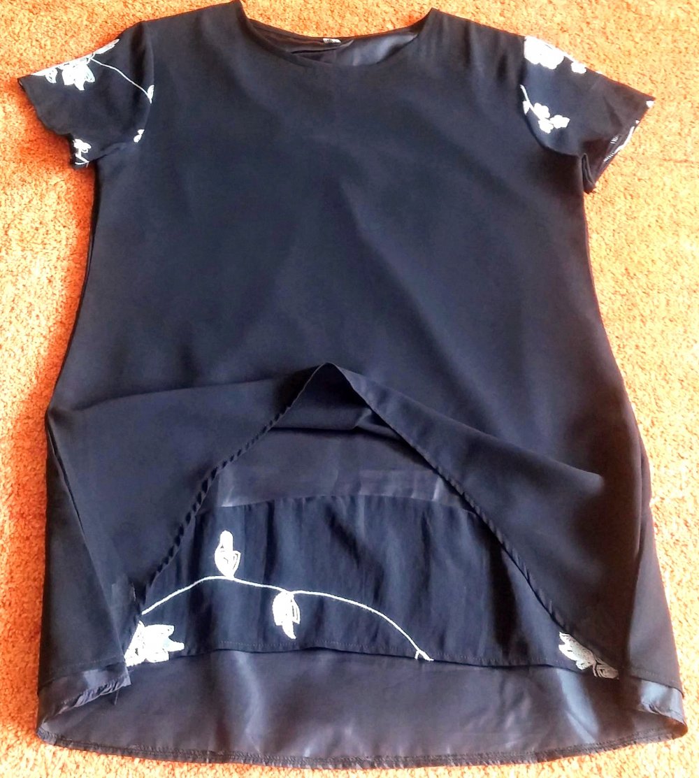 Damen Kleid Tunika Lagenlook Gr.M in Schwarz/Weiß NW 