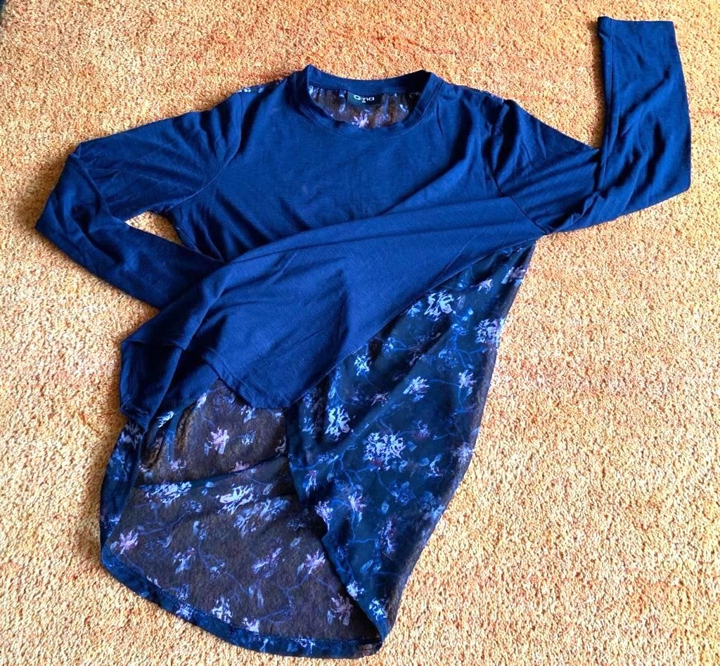 Damen Kleid/Tunika Gina Gr.44 Dunkelblau Lagenlook Neuwertig