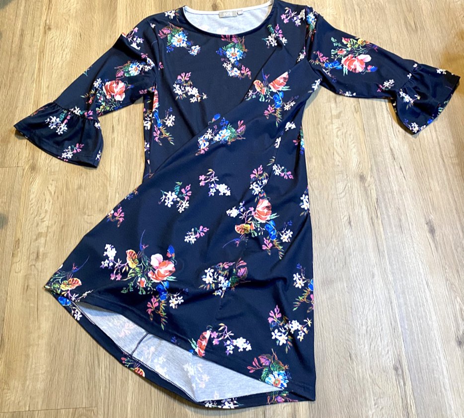 Damen Jersey Kleid mit Print Gr.M von Sure Mehrfarbig geblümt Figurnah & bequem NW 