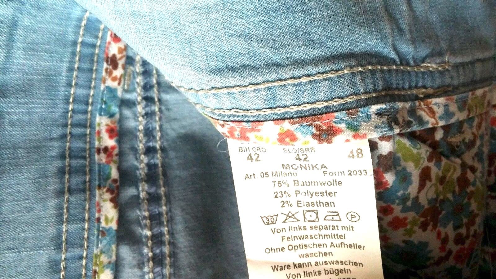 NEU Damen Hose Trendy Capri Jeans Stretch Gr.42 in Blau Denim von ANNA MONTANA 