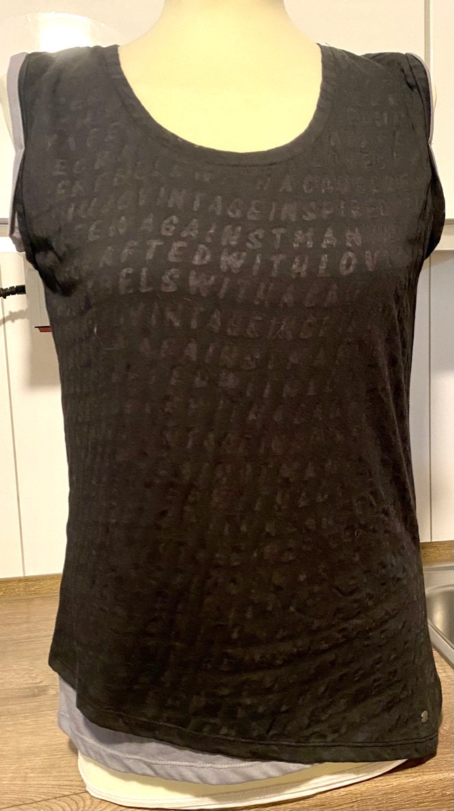 NEU Damen Top Lagenlook 2 in 1 Gr.S in Schwarz/Grau von Khujo
