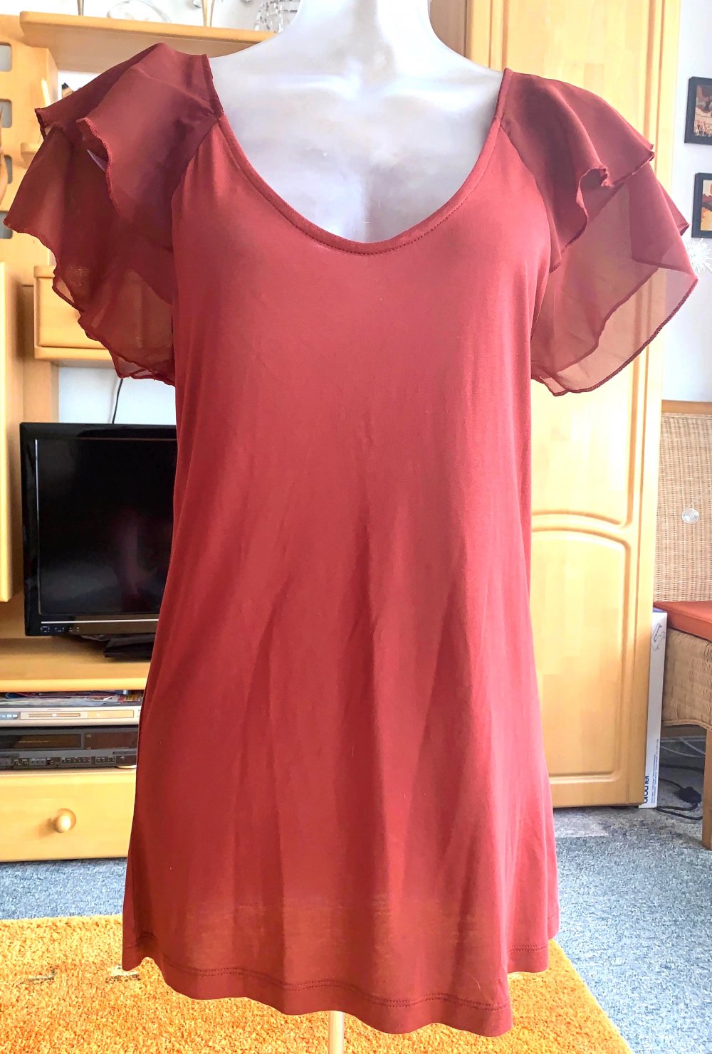 Damen Tunika Sommer Bluse Gr.M in Ziegel von Fresh Mode Collection NW