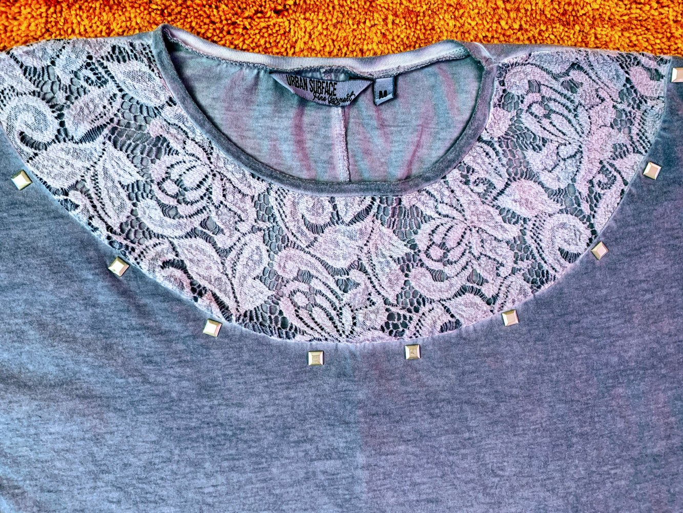 Damen Shirt Jersey Spitze Gr.M in Grau von Urban Subface NW 