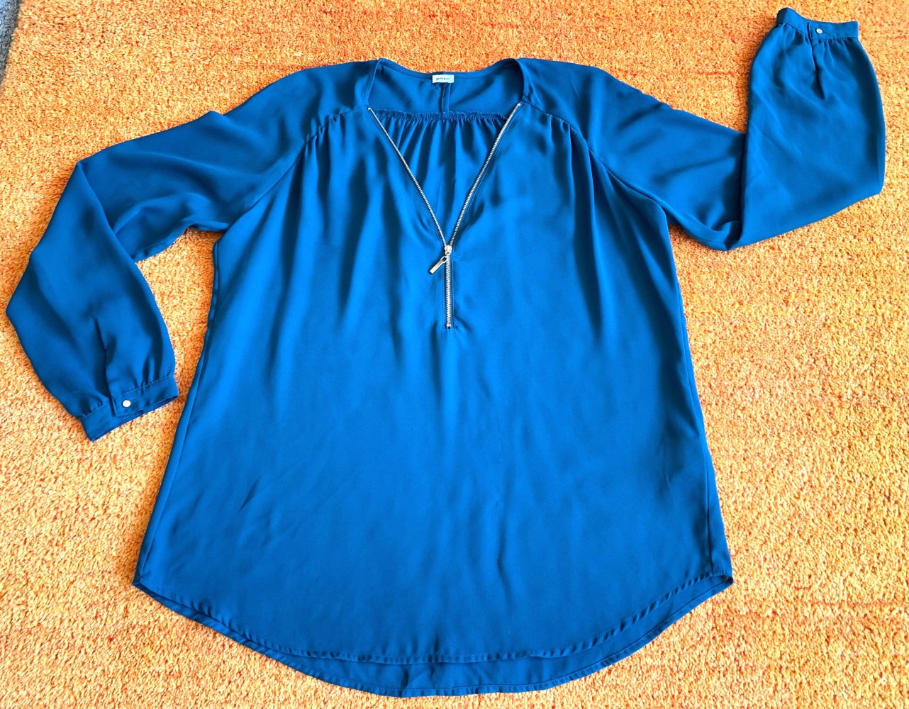 Damen Bluse mit Raffungen Gr.XL in Blau von Pimkie 