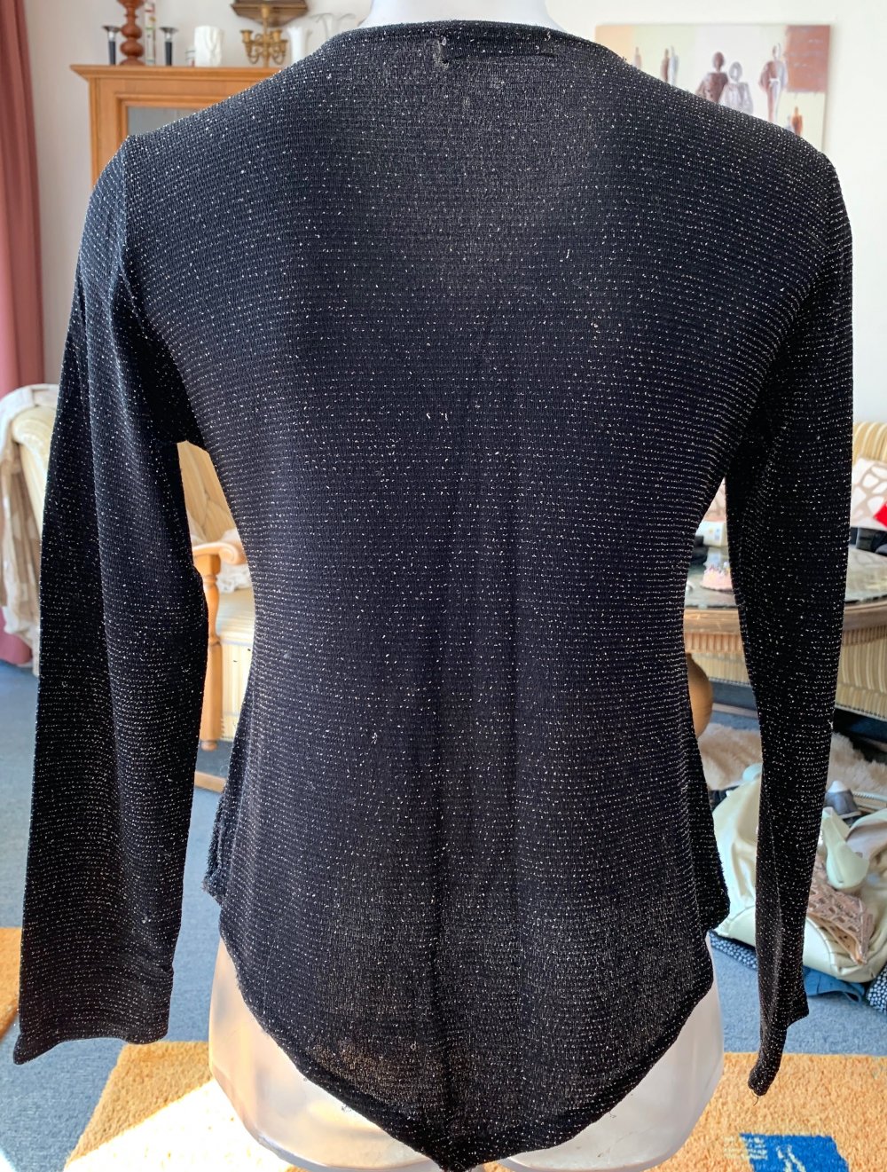 Damen Shirt Stretch Pullover Lagenlook Gr.S in Schwarz Boutiqueware