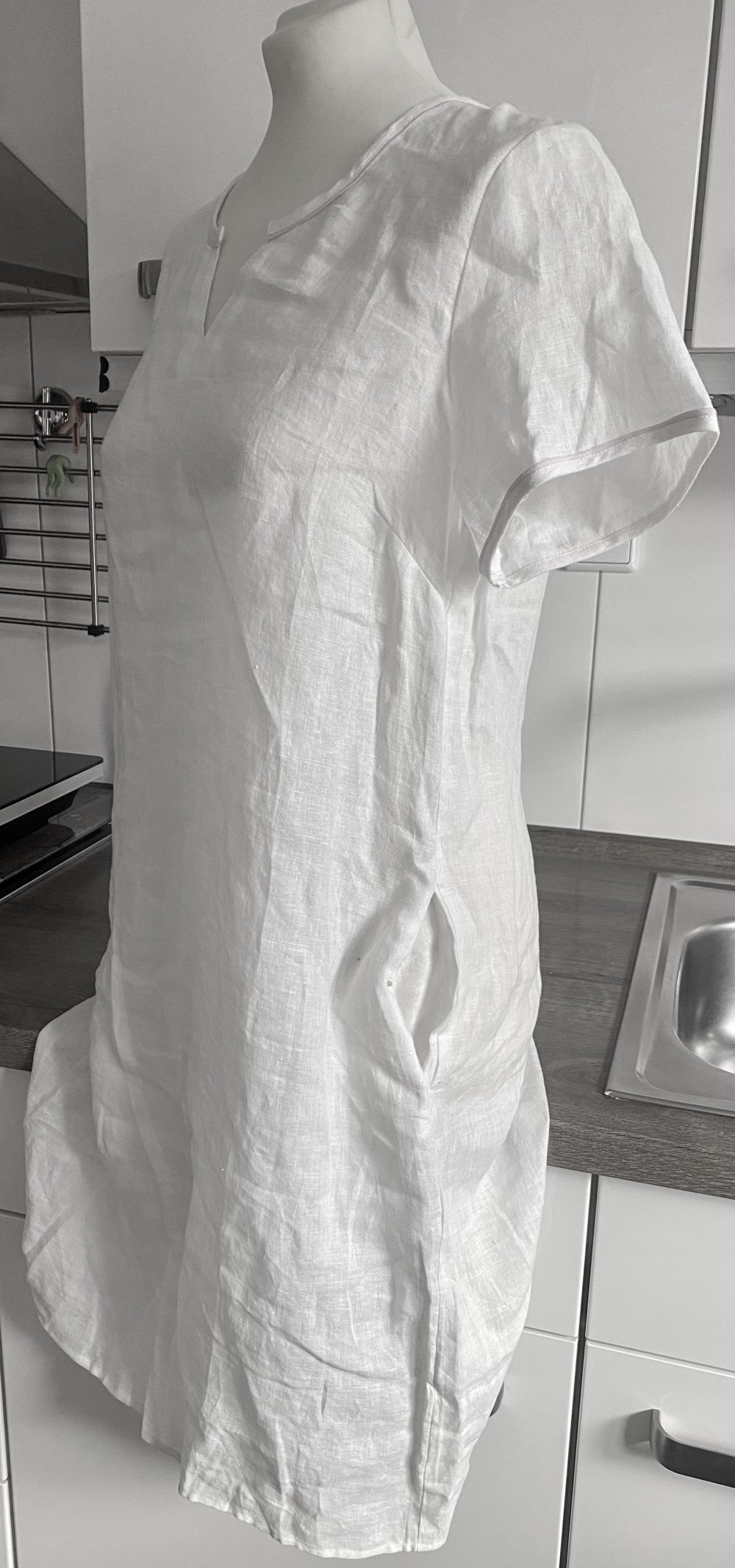 NEU Damen Kleid Sommer Leinen Gr.40 in Weiß von Malvin 