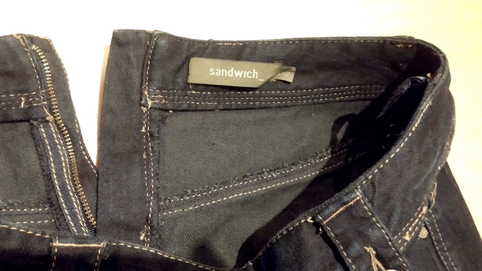 Damen Jeans Rock Stretch Stiefel Rock Gr.38 in Schwarz von Sandwich NW 
