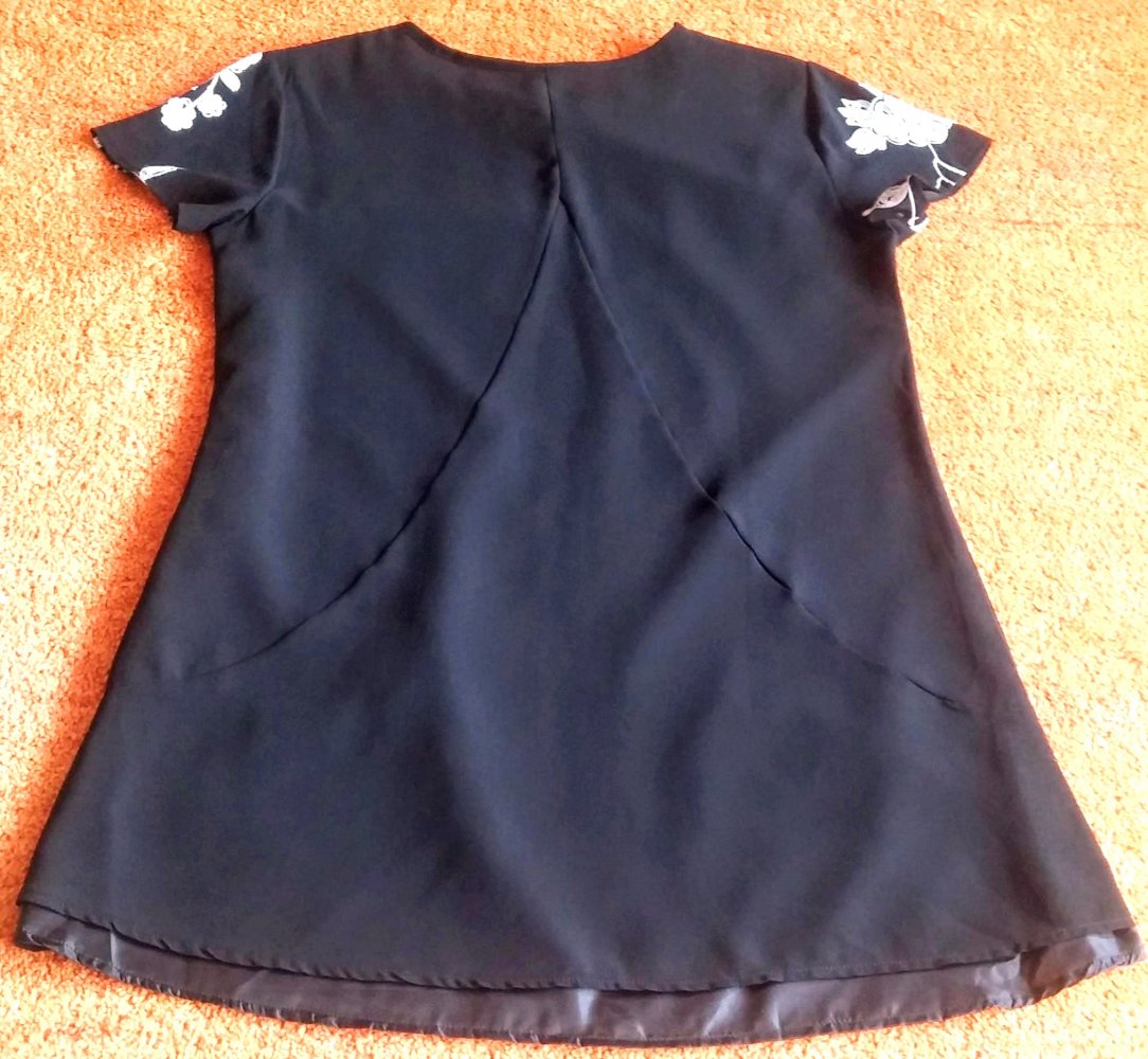 Damen Kleid Tunika Lagenlook Gr.M in Schwarz/Weiß NW 