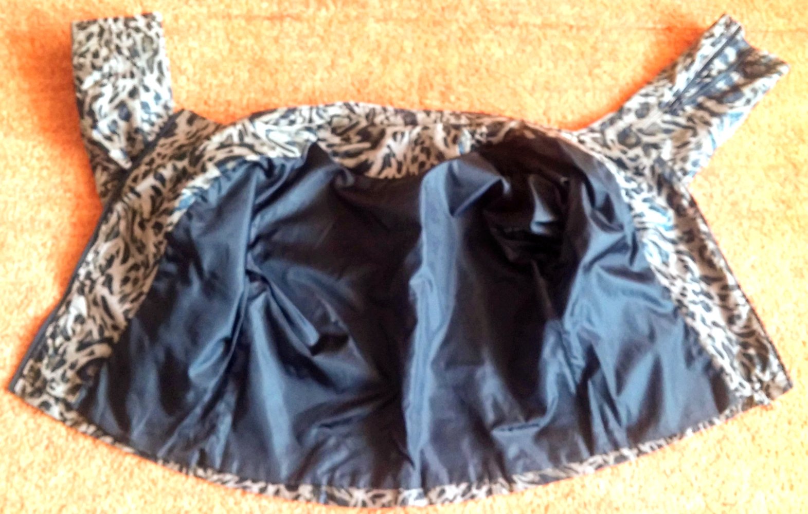NEU Damen Bikerjacke in Leder Optik Animalprint Gr.38 Taupe/Schwarz 