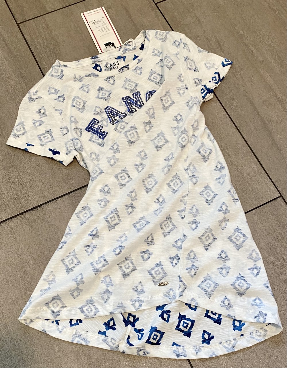NEU Damen Shirt mit Pailletten Print Gr.XS Weiß Cars Jeans ✨ 
