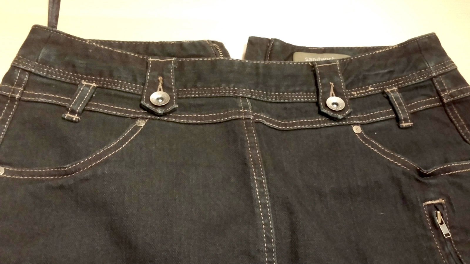Damen Jeans Rock Stretch Stiefel Rock Gr.38 in Schwarz von Sandwich NW 