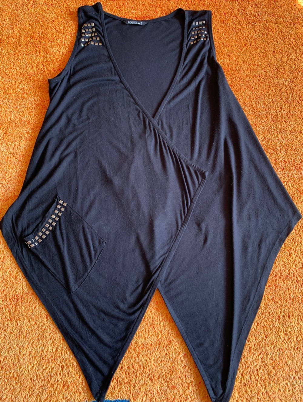 Damen Poncho Überwurf Zipfelig Gr.S in Schwarz von Boule 
