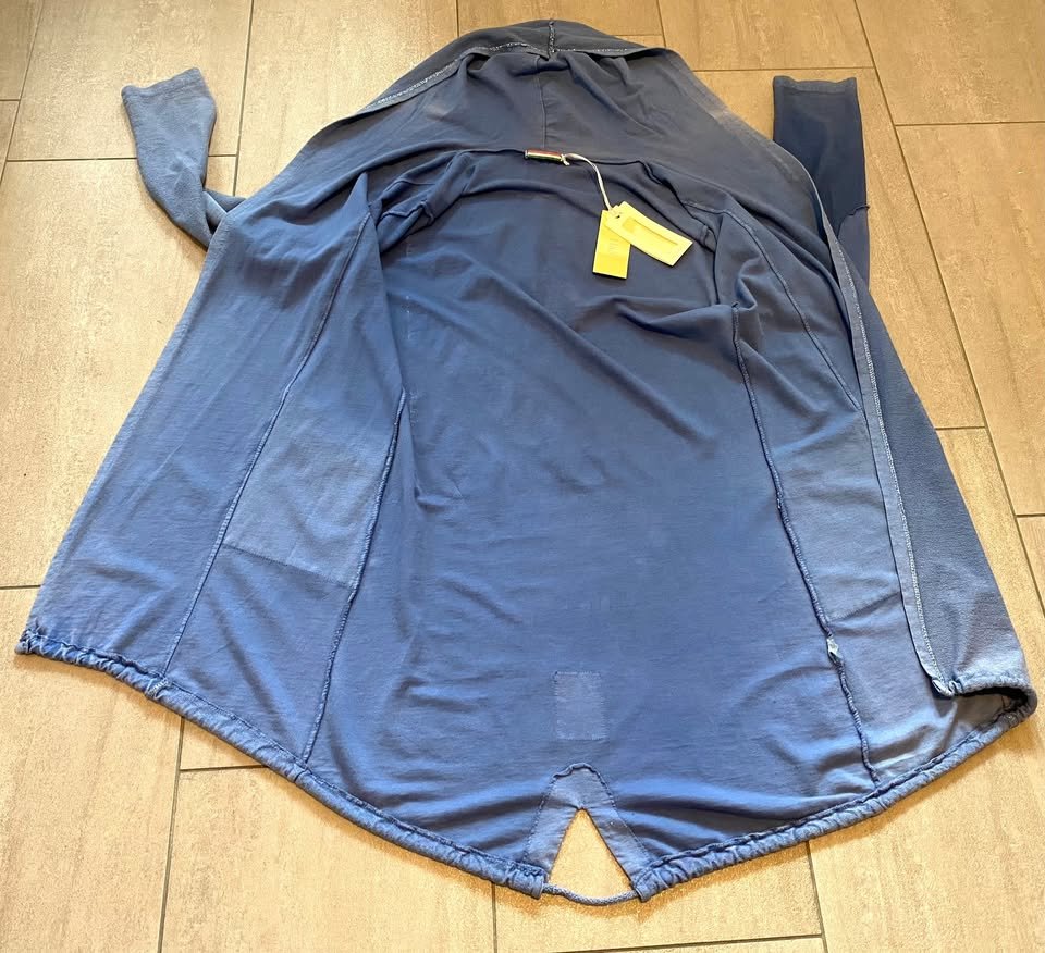NEU Damen Mantel Sweat Zipfel Sommer Kapuze Gr.S/M in Blau von H&3 