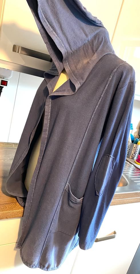 NEU Damen Mantel Sweat Zipfel Sommer Kapuze Gr.S/M in Blau von H&3 